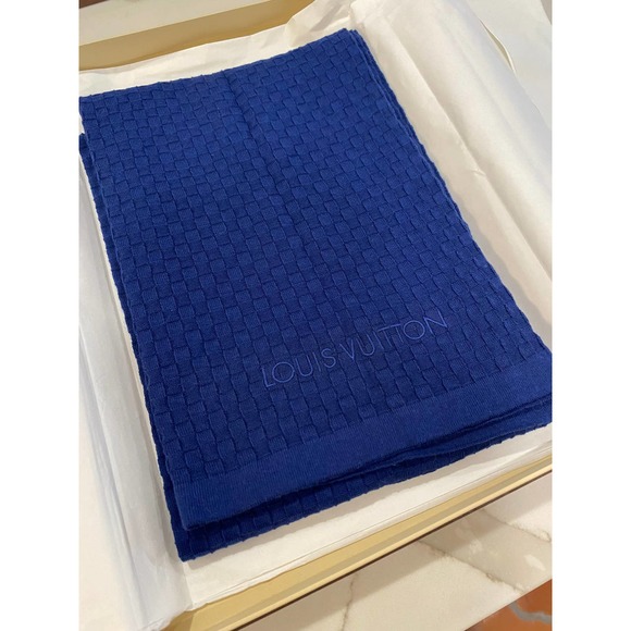 Louis Vuitton Other - Louis Vuitton Blue Micro Damier Scarf with box Like-New